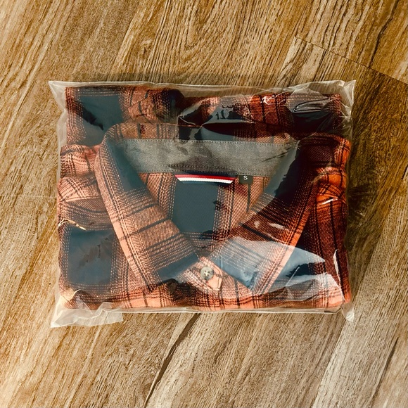 Womens | Orange & Navy Flannel Shirt | Small - Picture 5 of 9